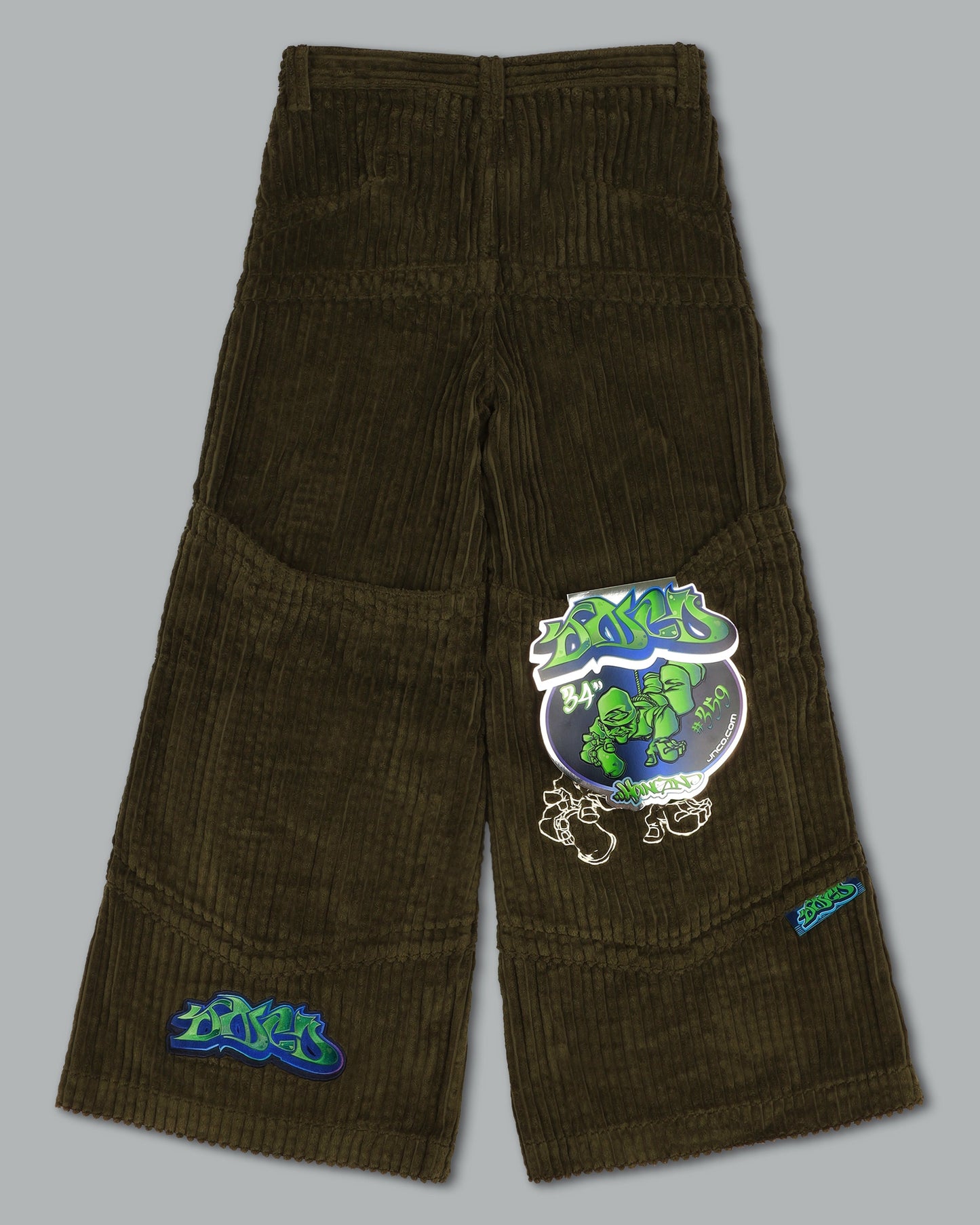 Hangin'. 34". 2 Wale Corduroy. Moss.