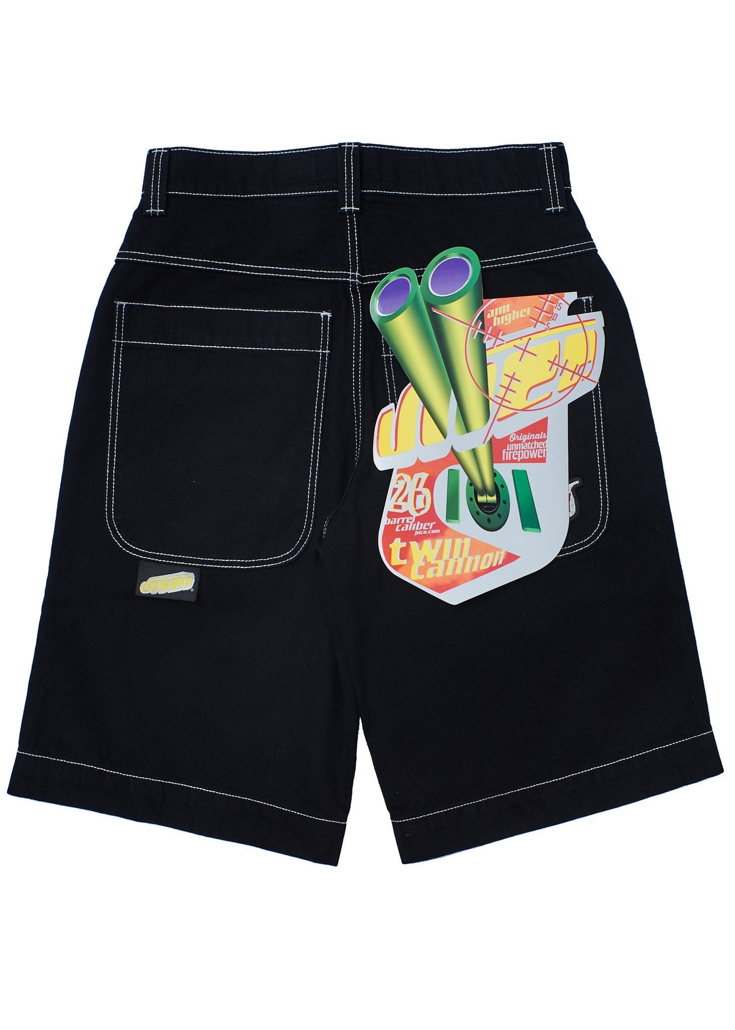 101 Twin Cannon Shorts. 14". Black/Silver J.