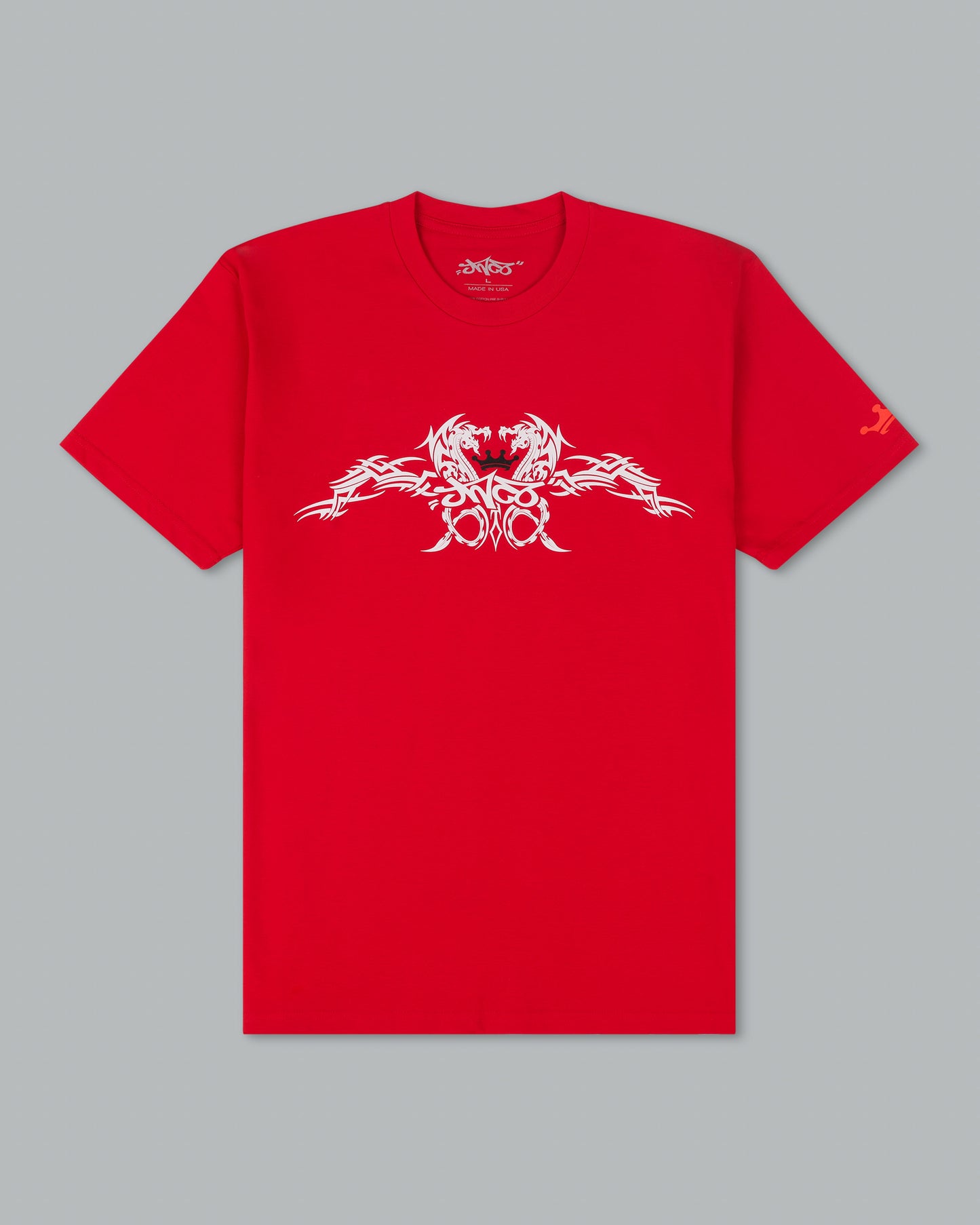 Tribal Dragon Tee. Red.