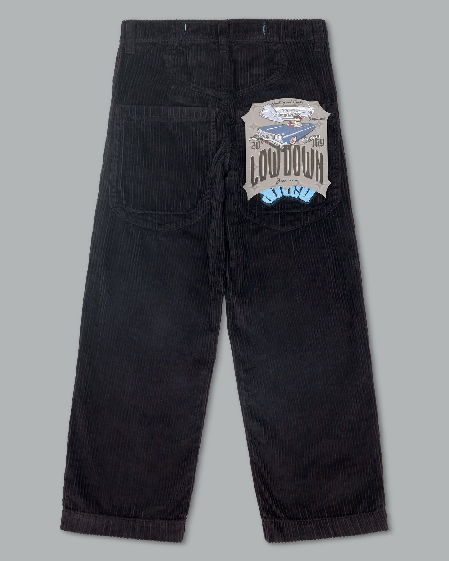W169 Low Down. 20". 4 Wale Corduroy. Black.