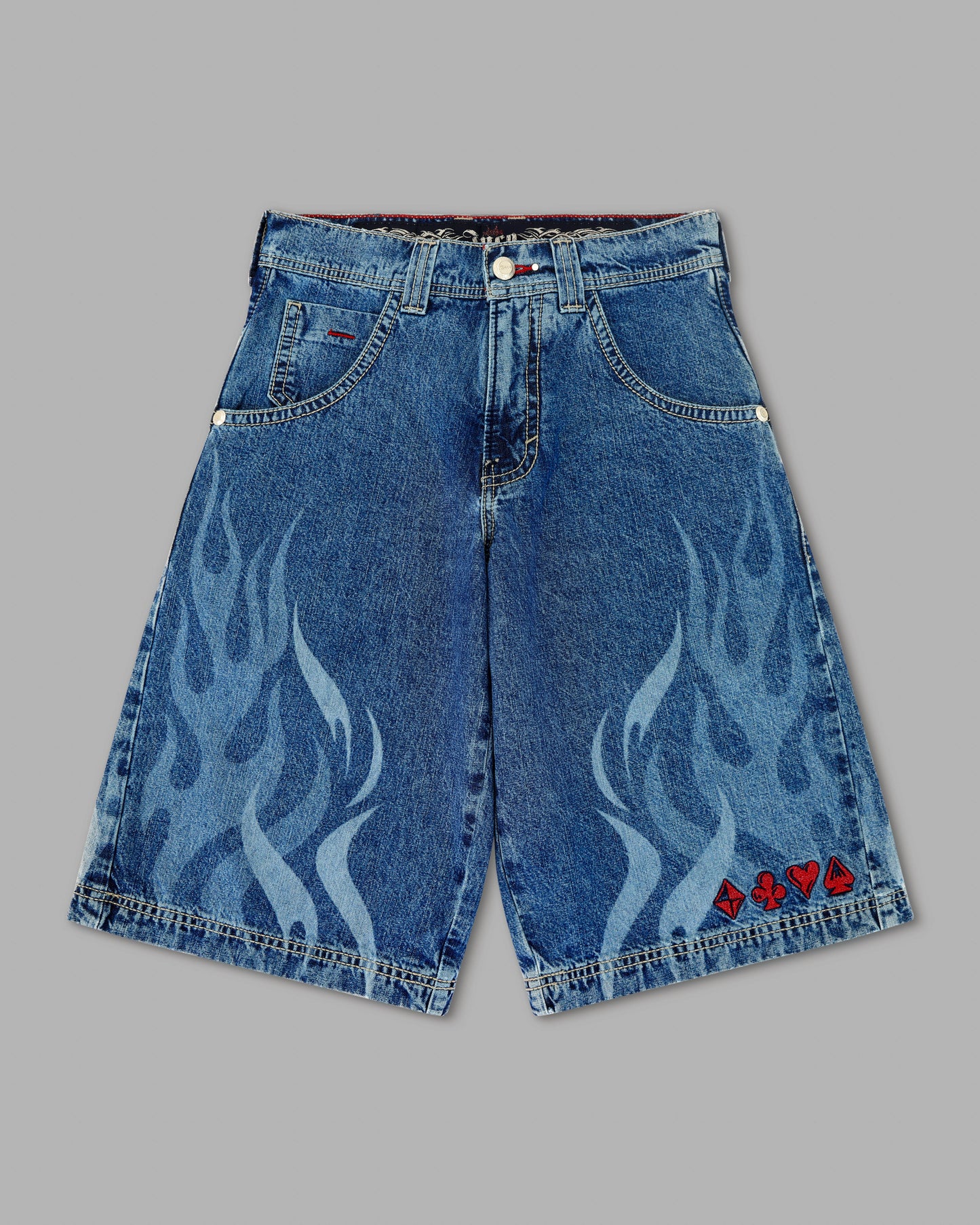 Rising Flames Shorts. 15" Inseam. Dark Stone.