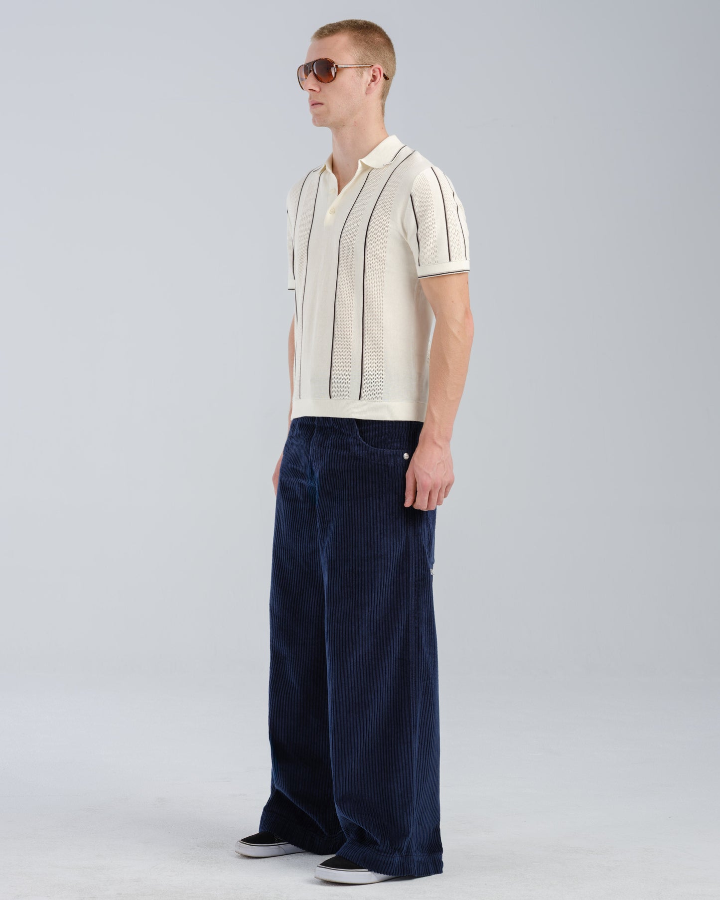 101 Twin Cannon. 26". 4 Wale Corduroy. Navy.