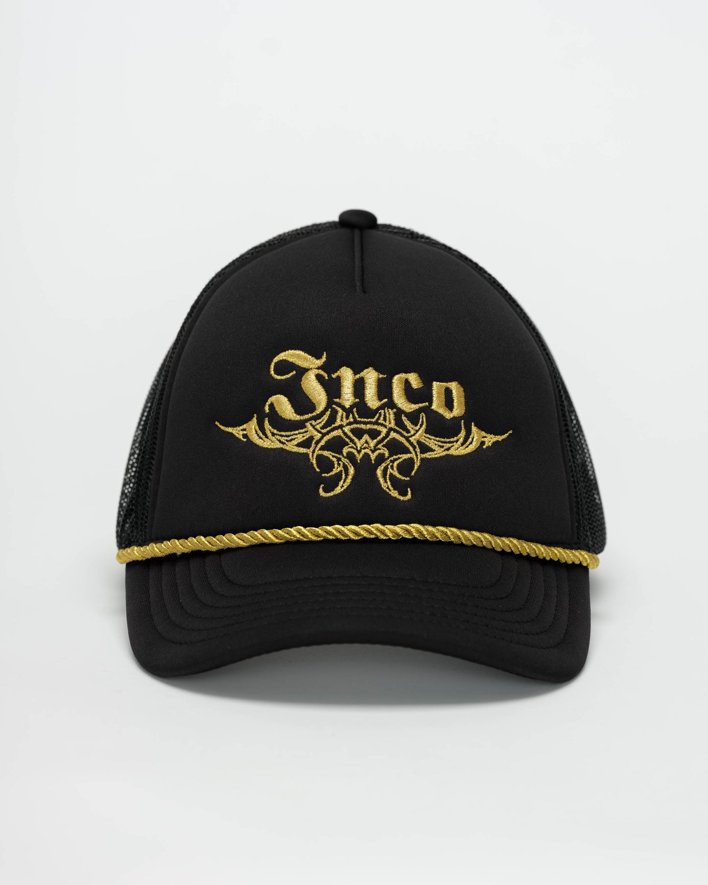 Tribal Trucker Hat. Black/ Gold.