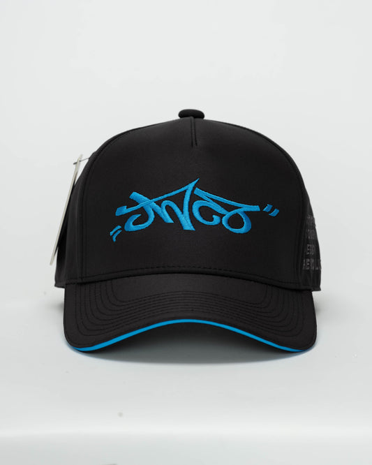 Graffiti Logo Hat. Cyan.