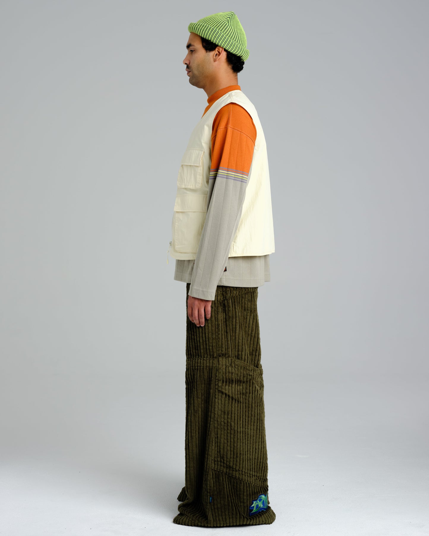 Hangin'. 34". 2 Wale Corduroy. Moss.