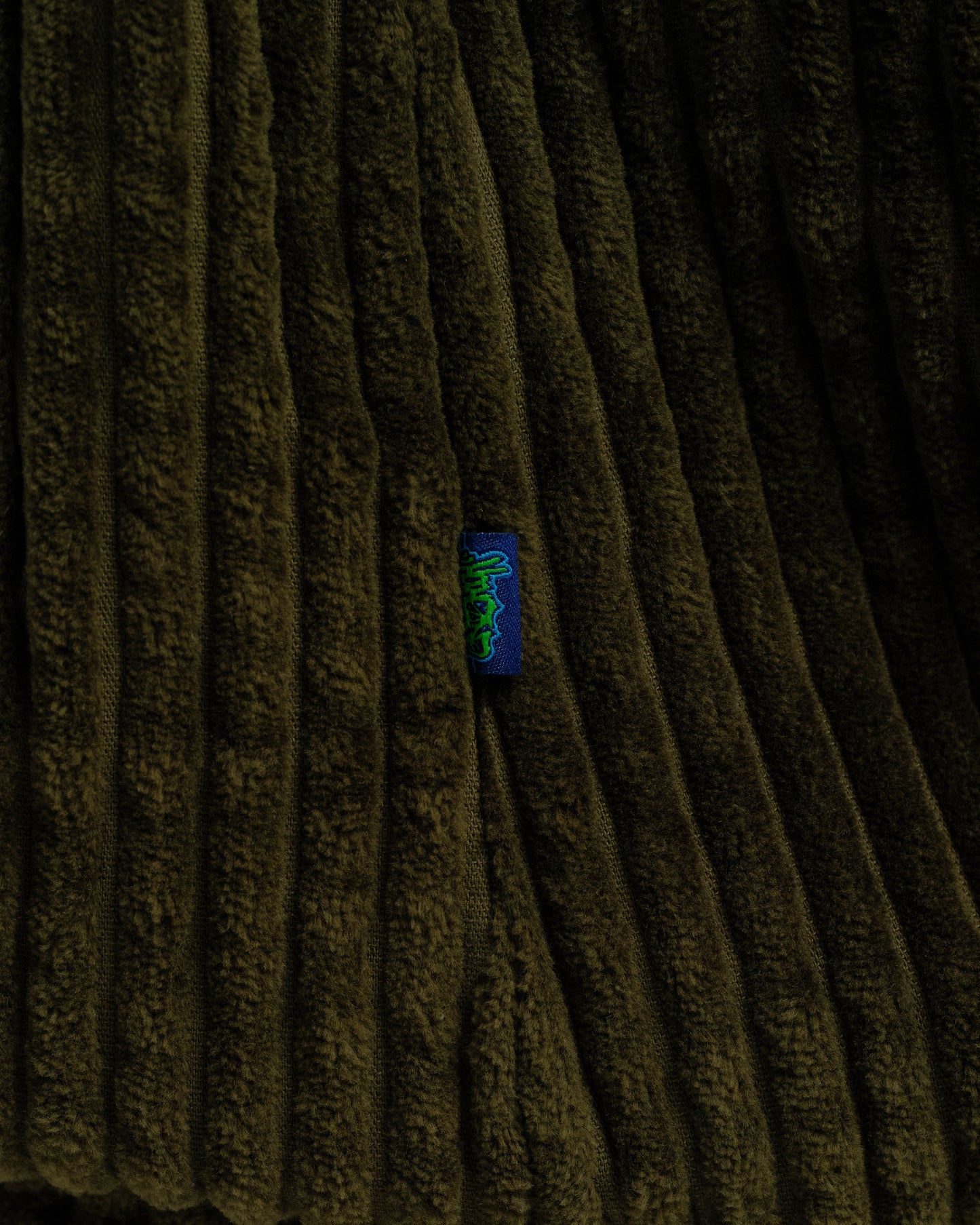 Hangin'. 34". 2 Wale Corduroy. Moss.