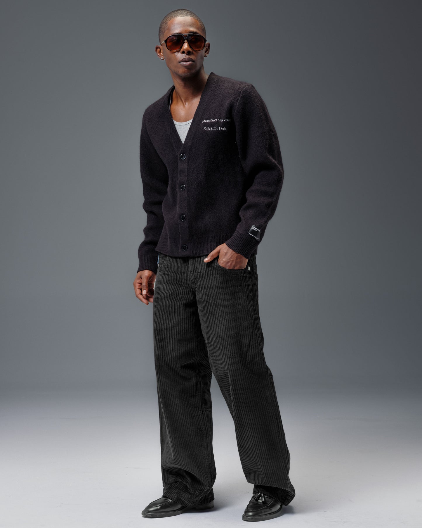 169 Low Down. 20". 4 Wale Corduroy. Black.