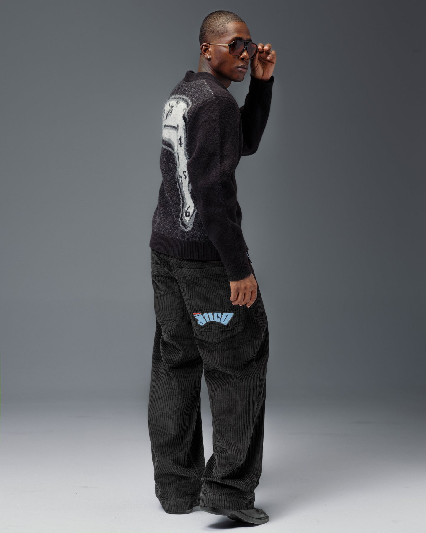 169 Low Down. 20". 4 Wale Corduroy. Black.