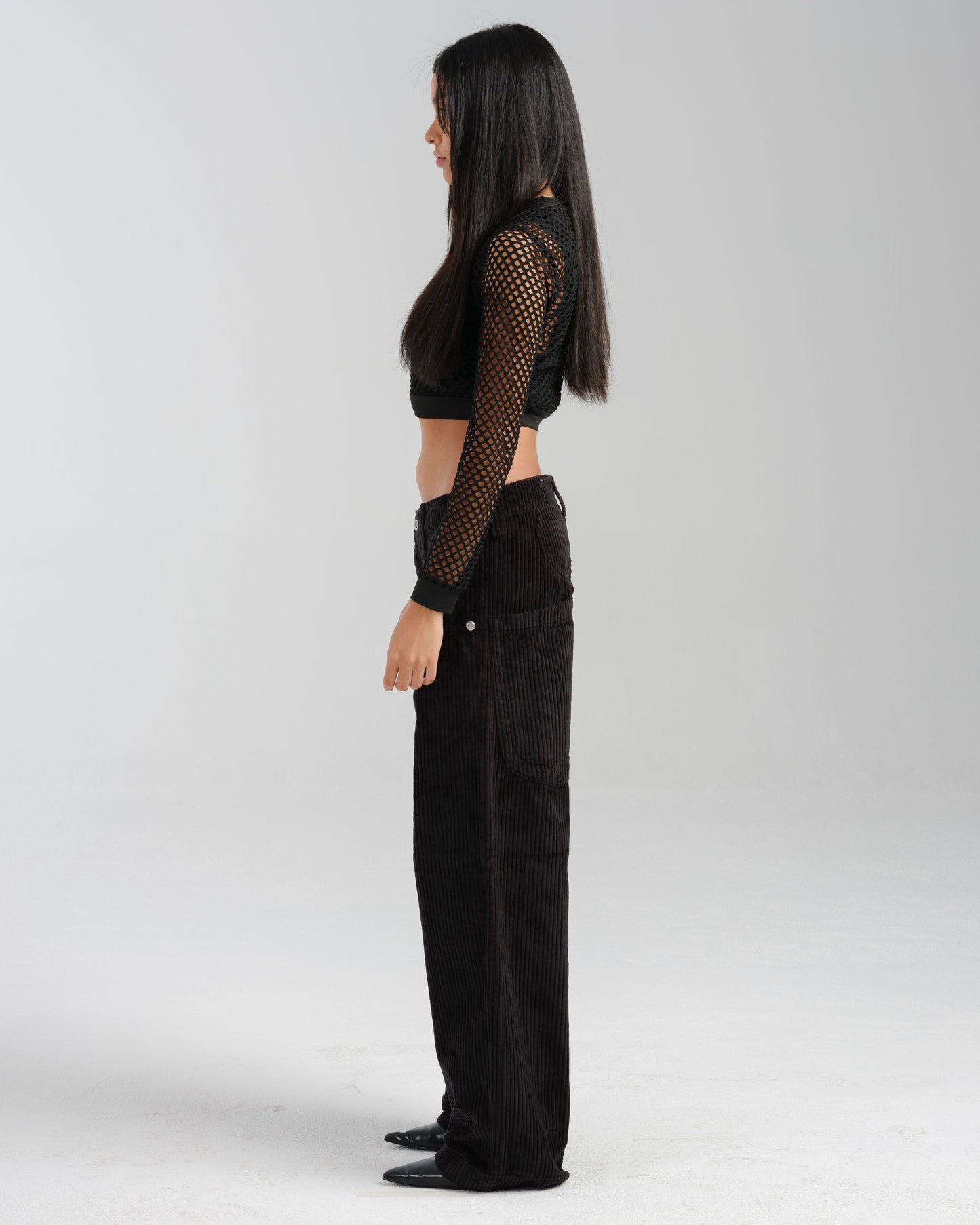 W169 Low Down. 20". 4 Wale Corduroy. Black.