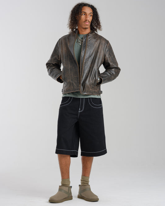 101 Twin Cannon Shorts. 14". Black/Silver J.